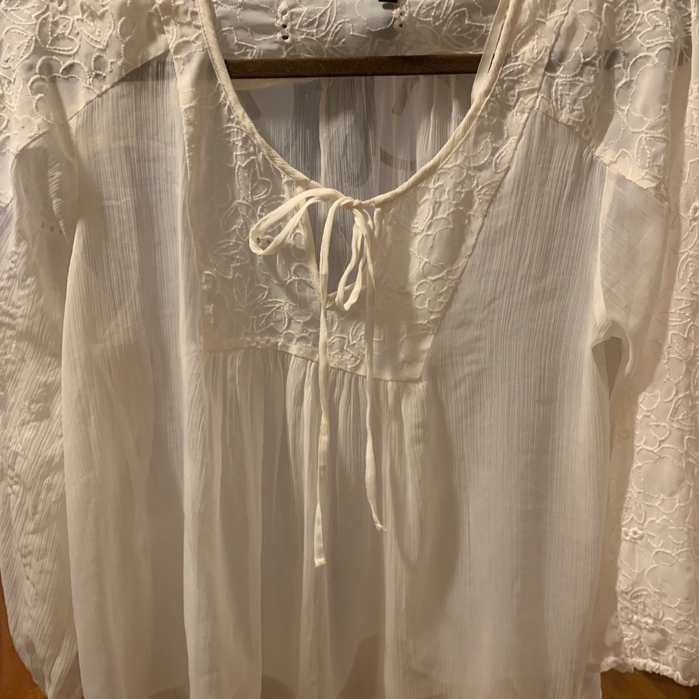 Jessica Simpson white and Sheer Blouse.